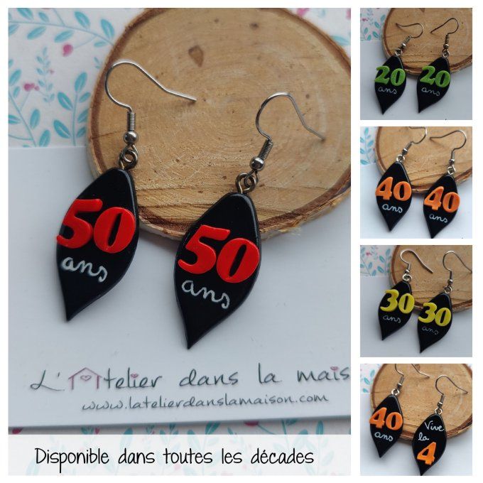 Boucles conscrits forme feuille fond noir