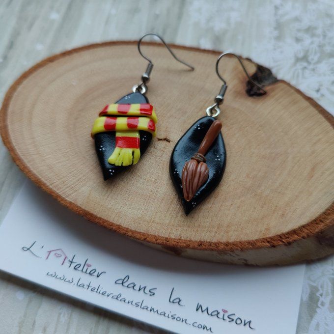 boucles inspiration harry potter écharpe gryffondor