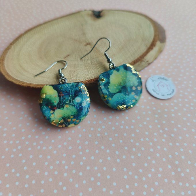 boucles d'oreilles nature et reflets or zéro allergies