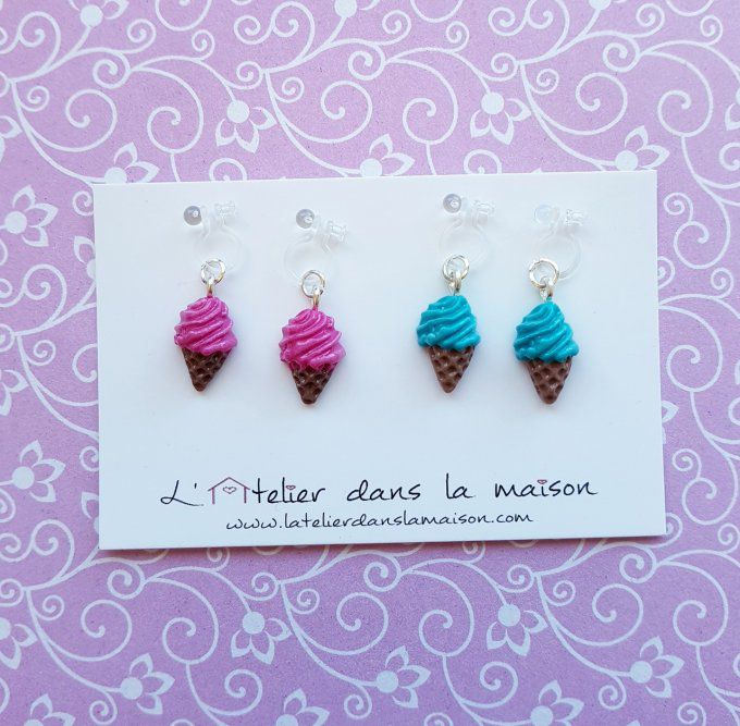 boucles clips sans trous glaces gourmandes