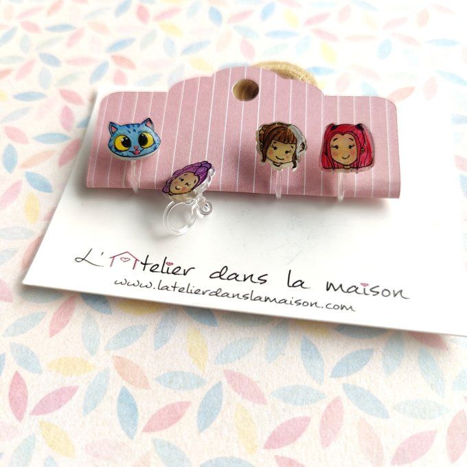 Boucle d'oreilles avec ou sans perçage inspiration demon hunters