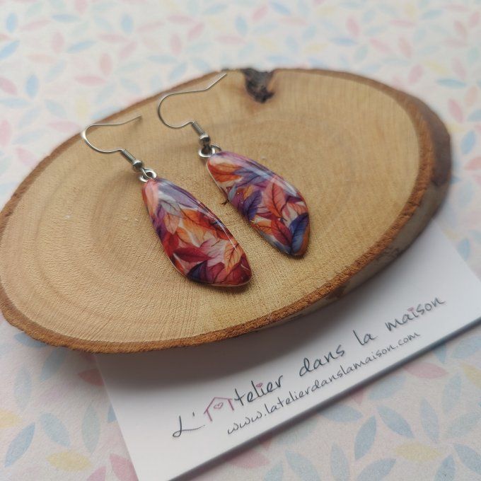 Boucles d'oreilles feuillage automnale