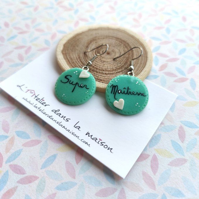 Boucles d'oreilles turquoises super maitresse