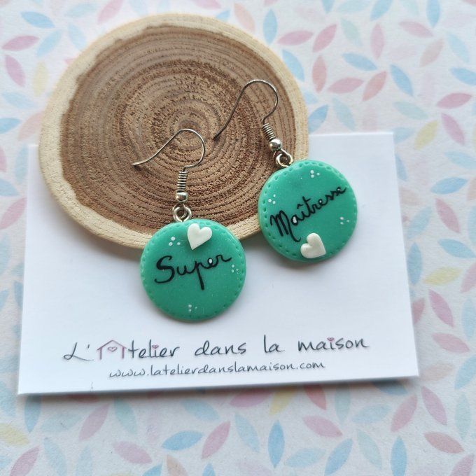 Boucles d'oreilles turquoises super maitresse