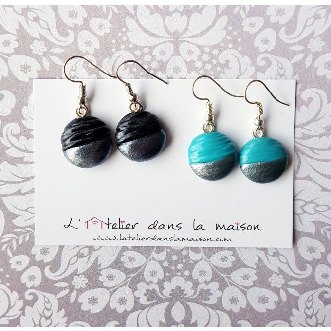 boucles rondes noires ou argent