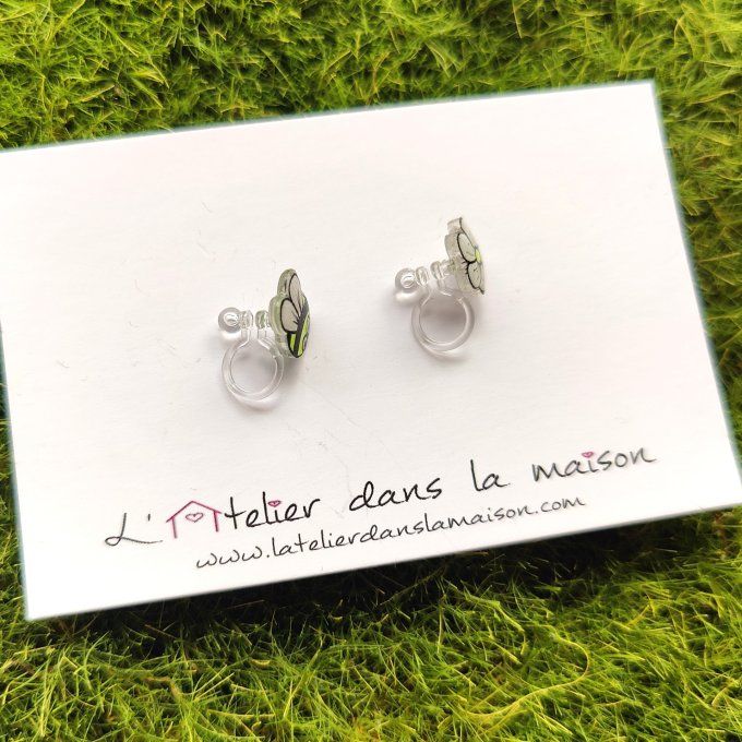 attache sans perçage abeille et fleur clip enfant
