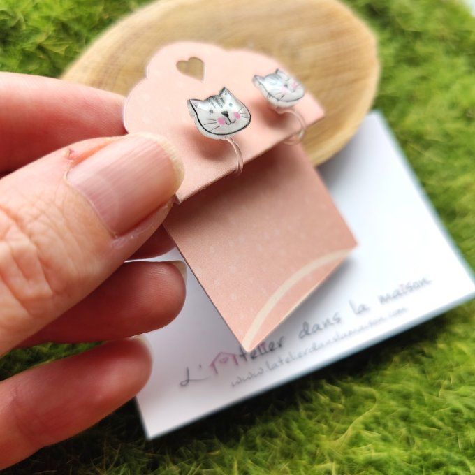 Clips enfant pour oreilles sans trous chat