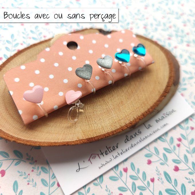 boucles coeurs avec ou sans perçage enfants ou adultes