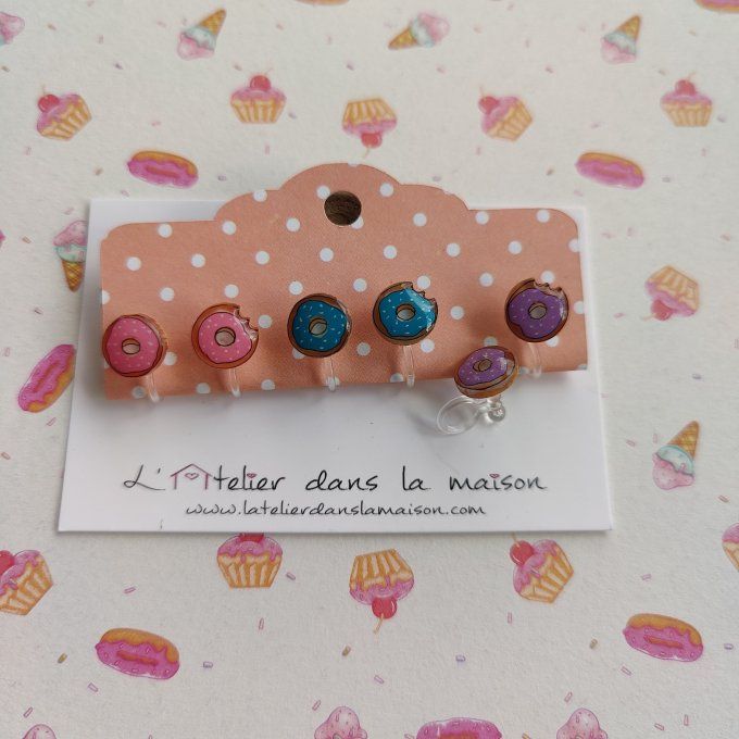 boucles pour oreilles non percées donuts