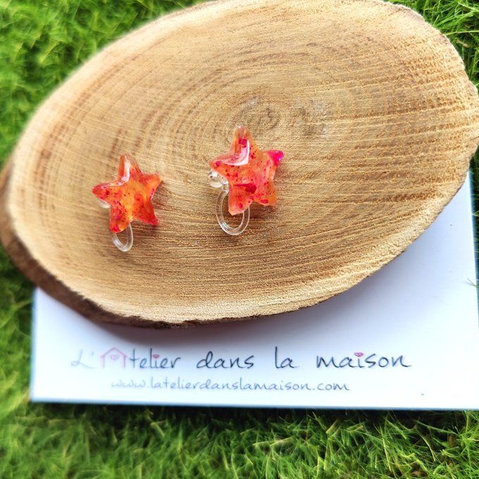 Boucles d'oreilles sans perçage étoiles