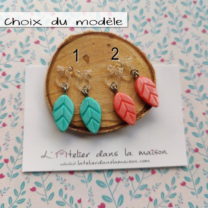 boucles sans trous feuille, plume, choix