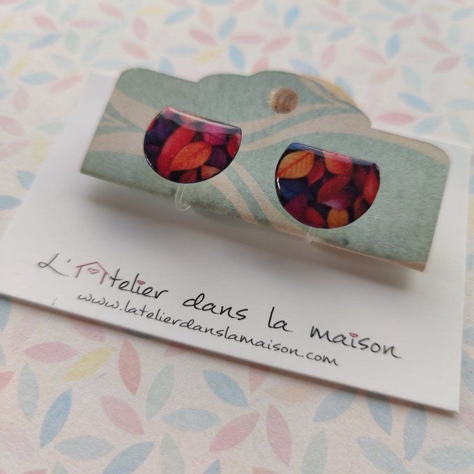 Boucles d'oreilles avec ou sans perçage feuillage