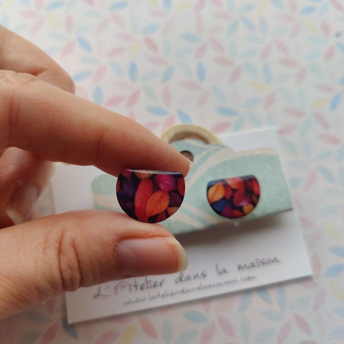 Boucles d'oreilles avec ou sans perçage feuillage