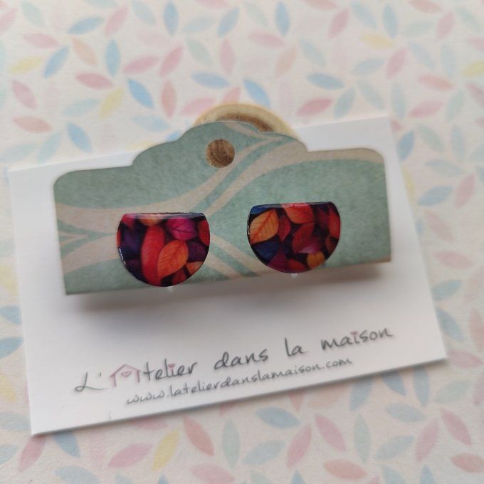 Boucles d'oreilles avec ou sans perçage feuillage