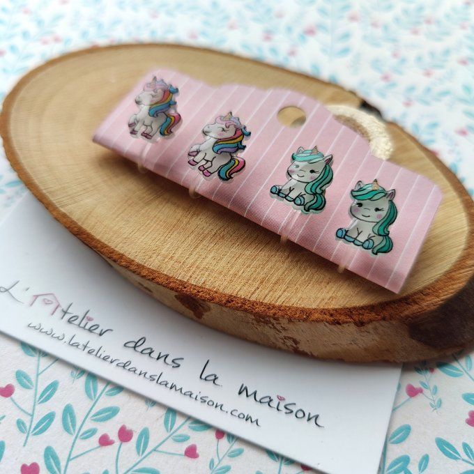 boucles d'oreilles licornes mini enfant