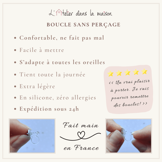 Boucles d'oreilles avec ou sans perçage donuts