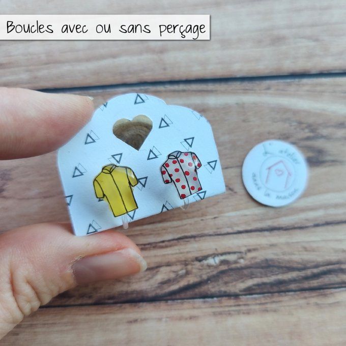 Boucles d'oreilles avec ou sans perçage tour de France