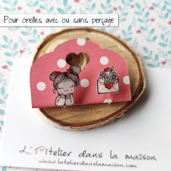 Boucles d'oreilles avec ou sans perçage Valentine
