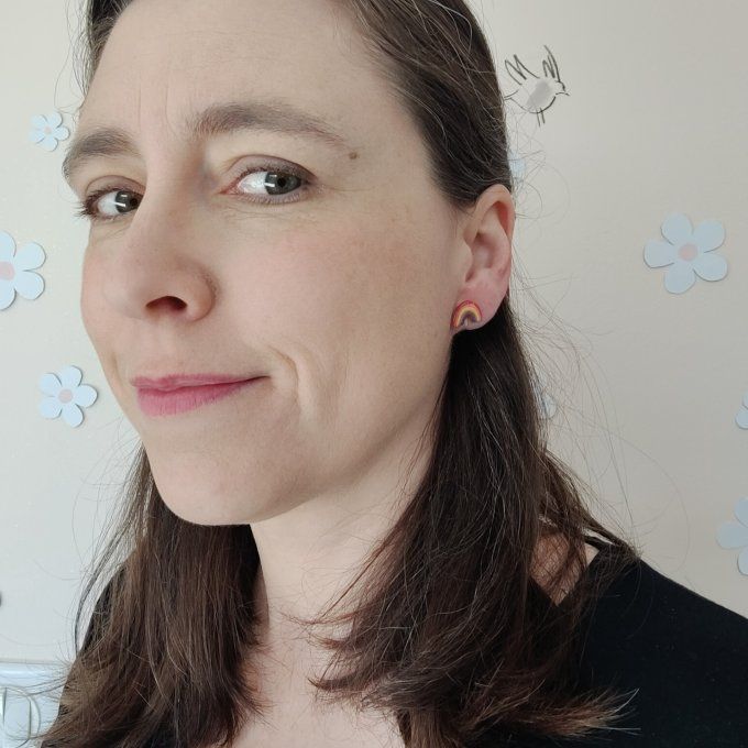 boucles d'oreilles sans perçage arc-en-ciel