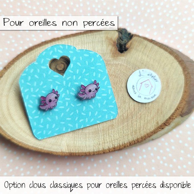 boucles axolotl rose sans perçage