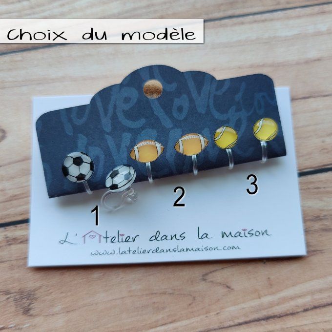 choix boucles avec ou sans perçage sportives ballon