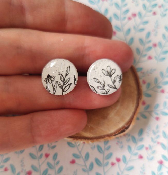 Les  clips ronds nature, boucles d'oreilles sans perçage