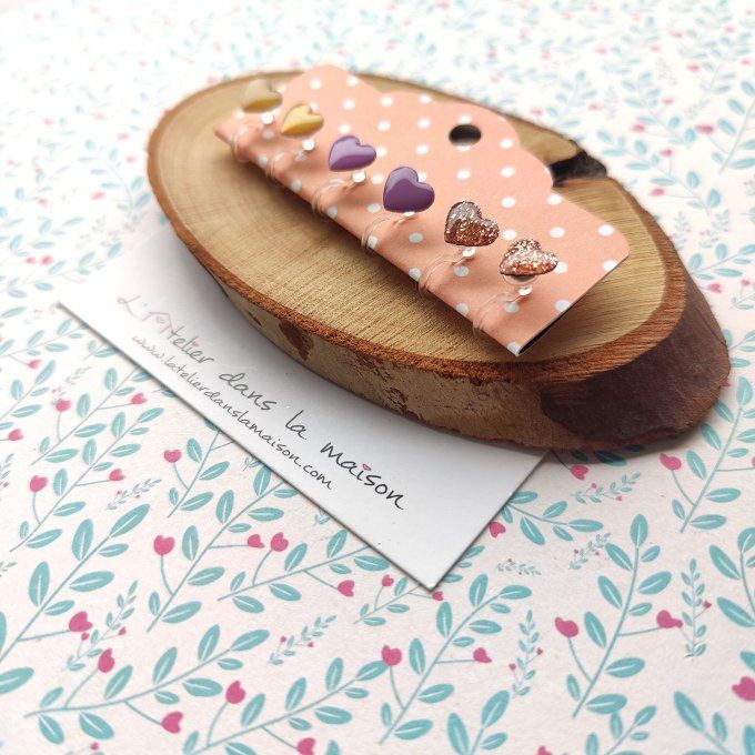 Les petits clips coeurs classiques, boucles d'oreilles avec ou sans perçage 