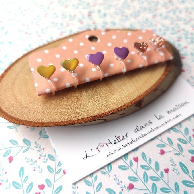 Les petits clips coeurs classiques, boucles d'oreilles avec ou sans perçage 