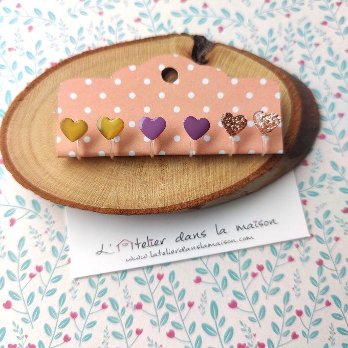 Les petits clips coeurs classiques, boucles d'oreilles avec ou sans perçage 