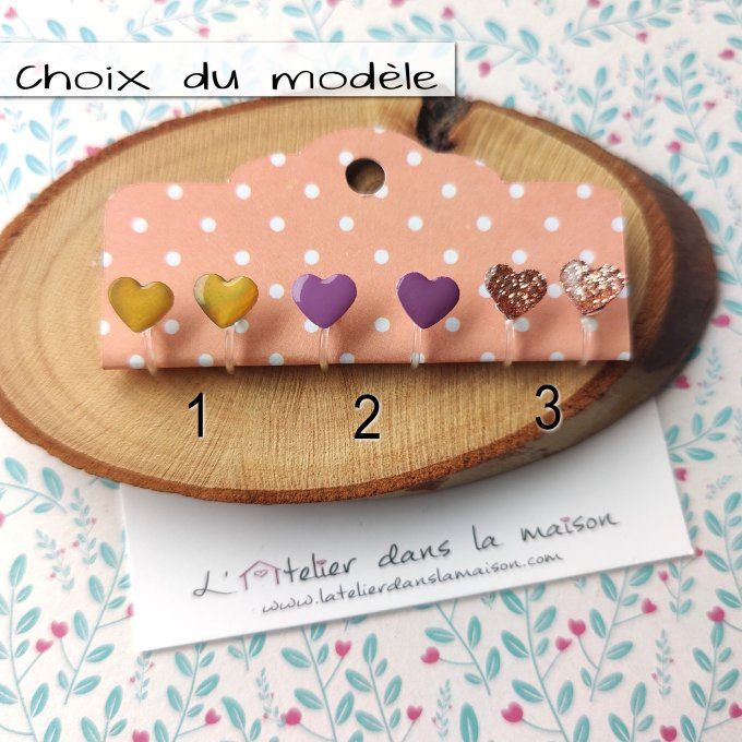 Les petits clips coeurs classiques, boucles d'oreilles avec ou sans perçage 