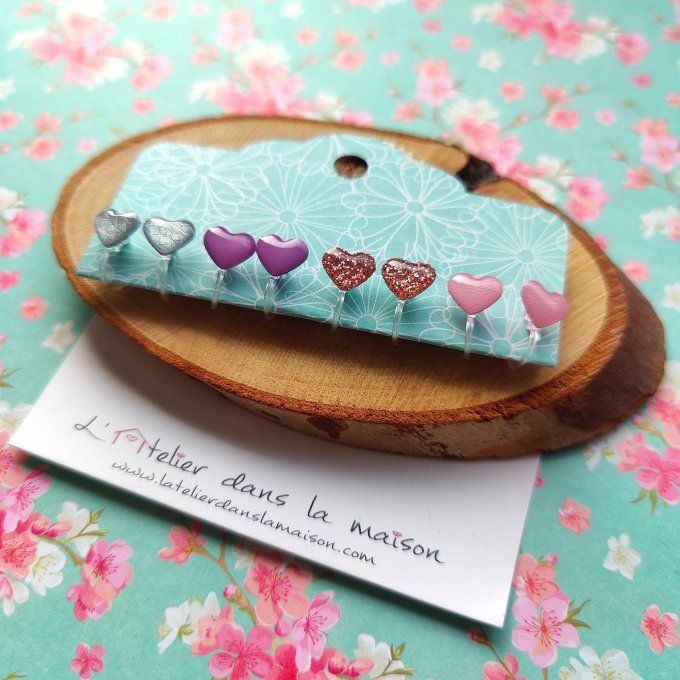 Les petits clips coeurs classiques, boucles d'oreilles avec ou sans perçage 