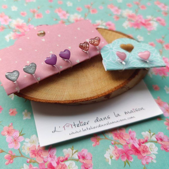 Les petits clips coeurs classiques, boucles d'oreilles avec ou sans perçage 