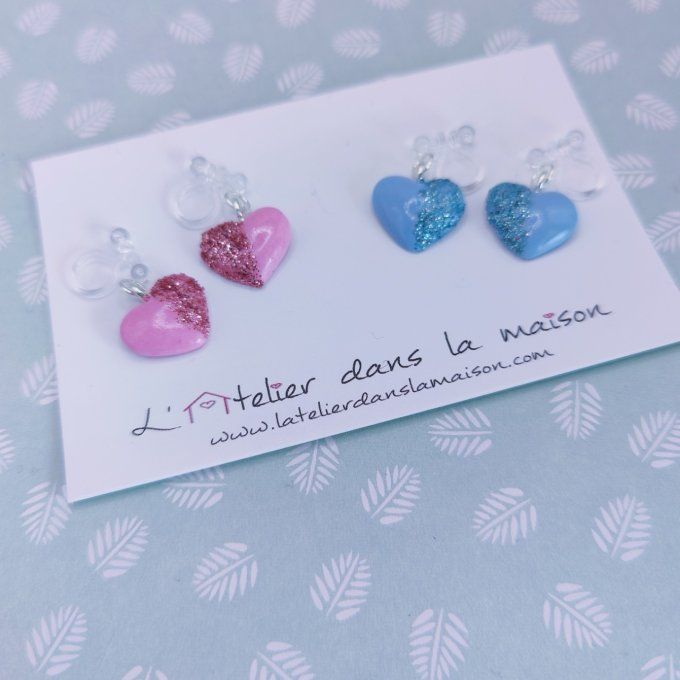 boucles clip coeurs sans perçage