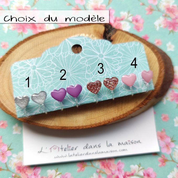 Les petits clips coeurs classiques, boucles d'oreilles avec ou sans perçage 