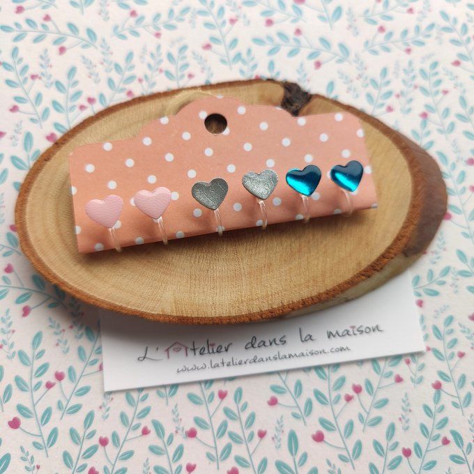 boucles enfant sans trous clips coeurs