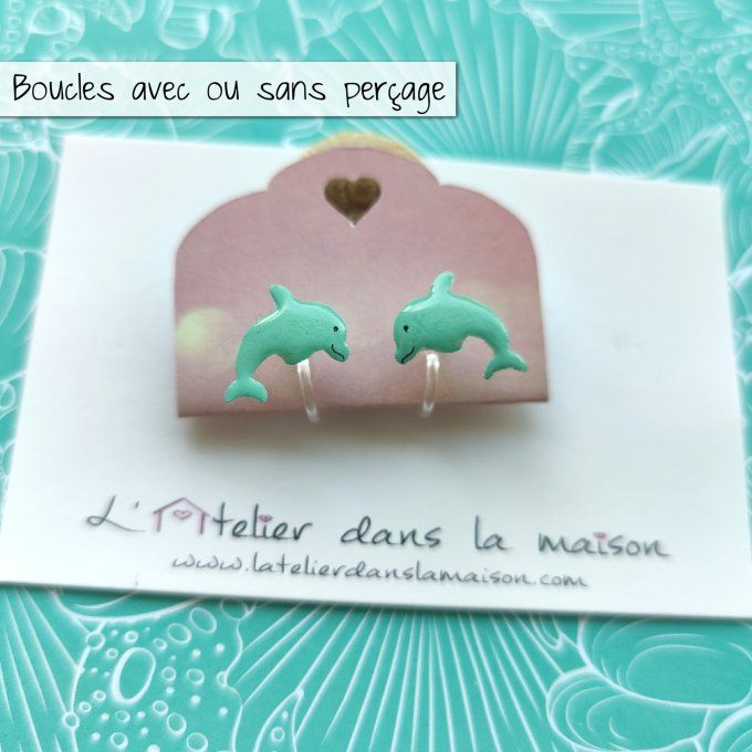 Boucles d'oreilles dauphin