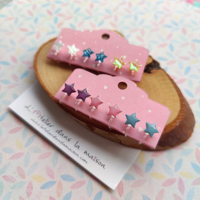 Les petits clips étoiles, boucles d'oreilles sans perçage 