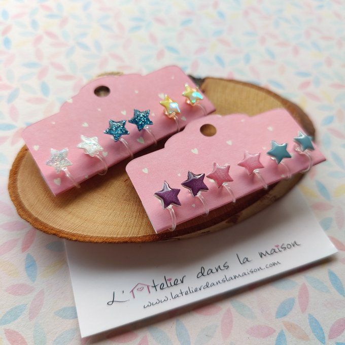 Les petits clips étoiles, boucles d'oreilles sans perçage 