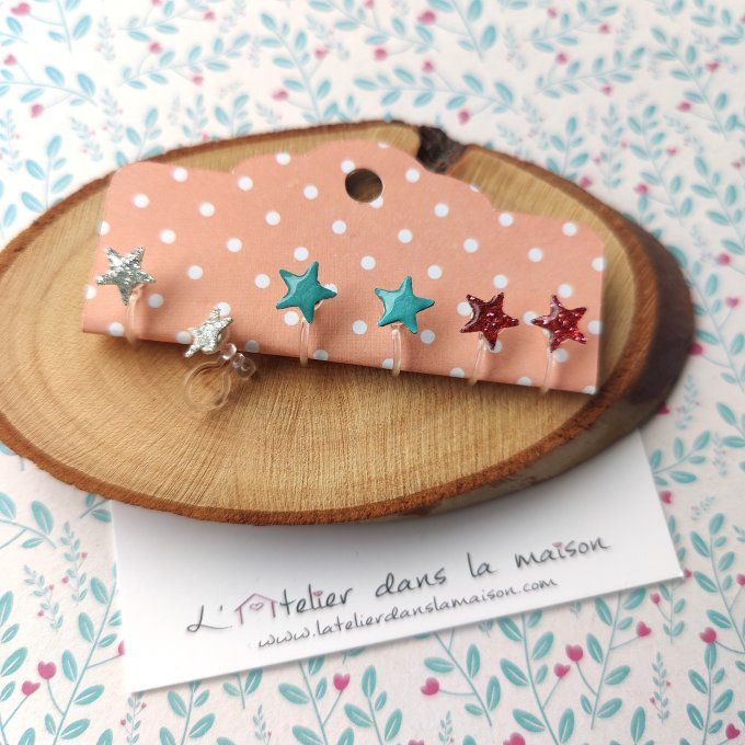 boucles sans perçage enfant étoiles