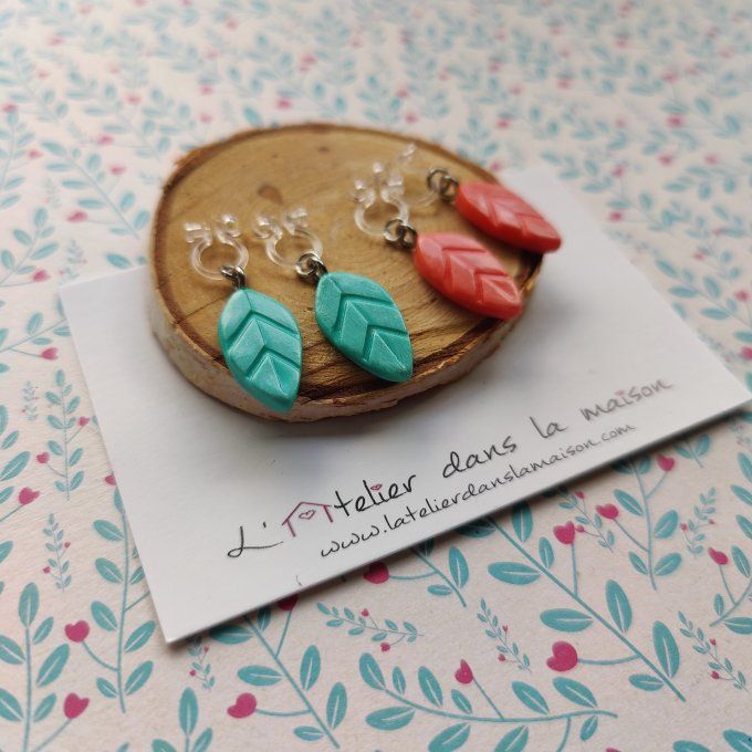 boucles sans trous feuille clip femme