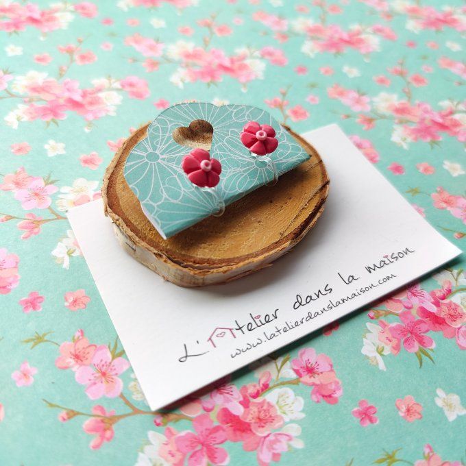 Boucles d'oreilles sans perçage fleurs rose saumon