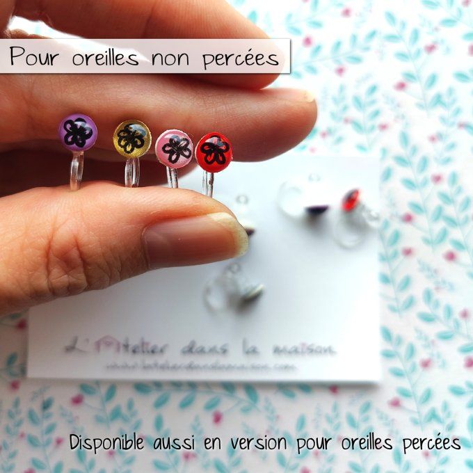 mini clip fleur enfant pour oreilles non percées