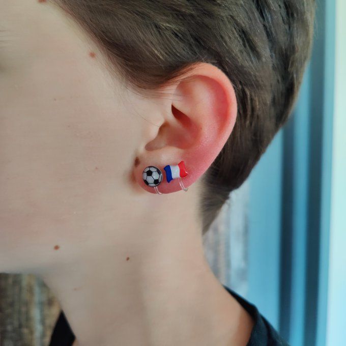 Boucles d'oreilles avec ou sans perçage ballon de sport