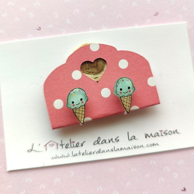 Boucles d'oreilles sans perçage glace légers défauts