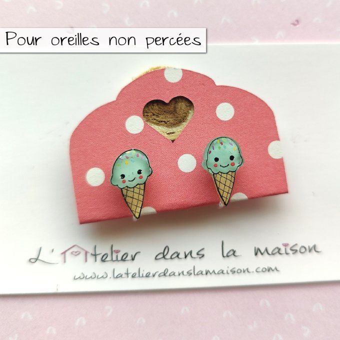 Boucles d'oreilles sans perçage glace légers défauts