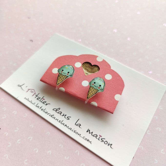 Boucles d'oreilles sans perçage glace légers défauts