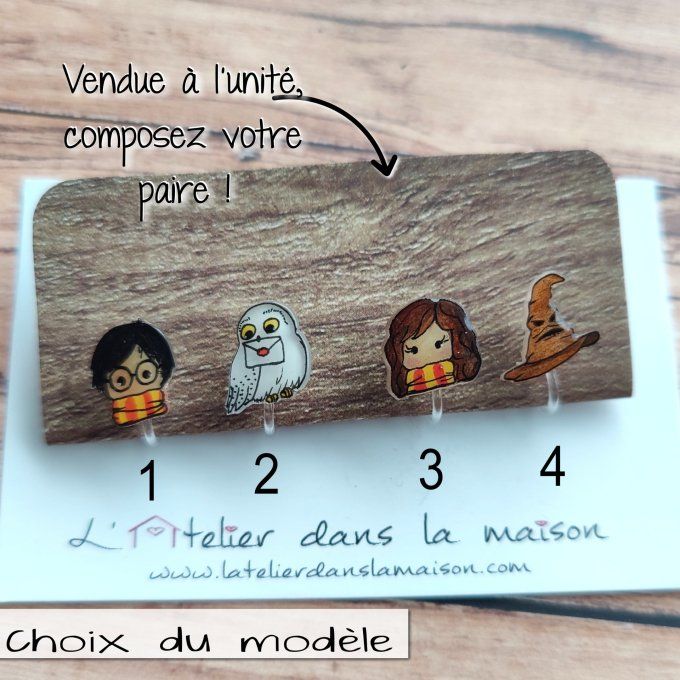 choix boucles clips inspiration Harry Potter sans perçage