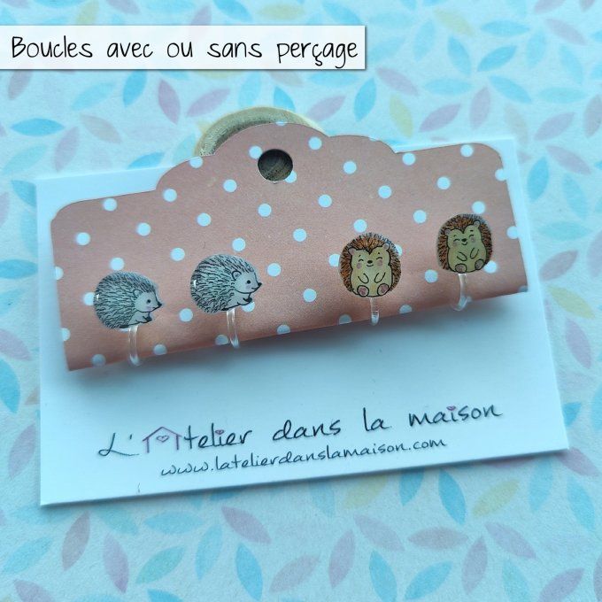 boucles avec ou sans perçage hérissons