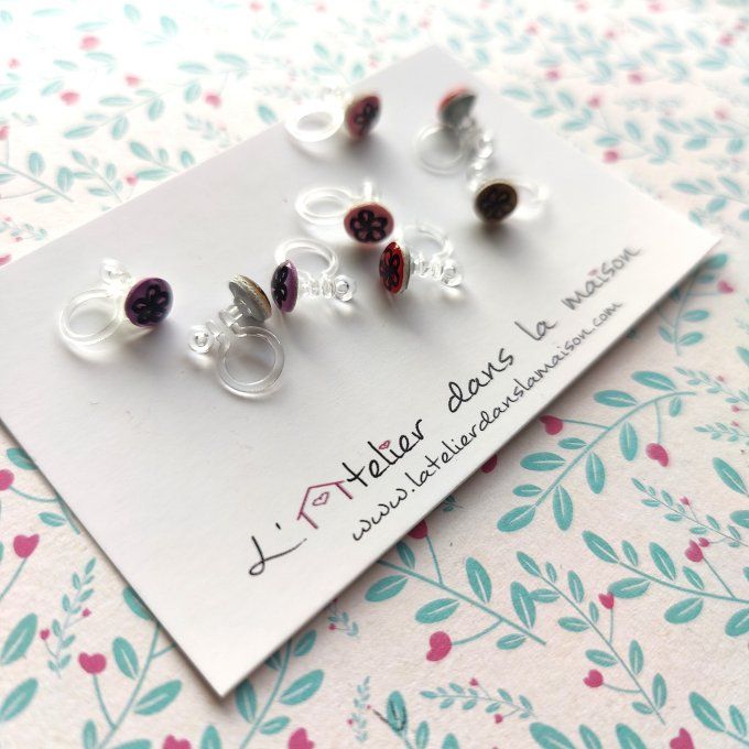 Les  mini clips fleurs, boucles d'oreilles sans perçage 