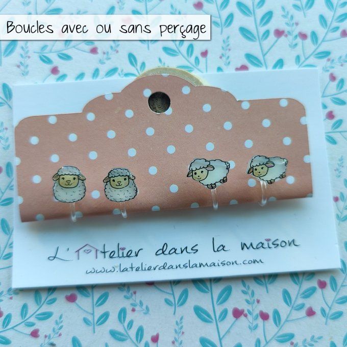 boucles sans perçage moutons blancs